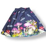 Modcloth Skirt Frogs Mushrooms Dragonflies Animal Print A-line Size Small Navy Photo 11