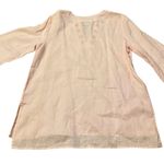 OSO Casuals L Tunic Top Pale Brushed Pink Hi Low Long Sl Bronze Gold Grommets Size L Photo 3