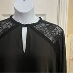 Torrid Chiffon Keyhole Neck Lace Shoulder Bell Sleeves Size 4 Top Photo 8