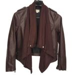 Jolt faux leather sweater drapey jacket Photo 1