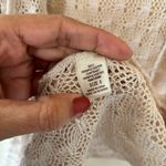 Liberty Love  Womans Sz Small Cardigan Sweater Knit Open Front Fringe Trim Beige Photo 6