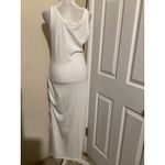 l*space  White Ribbed Ruched Tank Midi Dress L G Photo 4