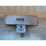 Fate Oversized Waffleknit White Yellow Blue Lightning Bolt Sweater Size Small Photo 4