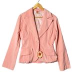 Split Personality Corduroy Blazer Women S Pink Collared Lined Fairycore NEW READ Photo 0