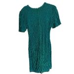 Laurence Kazar Vintage  NYE Silk Sequin Beaded Dress Small Green Occasion Event Photo 9