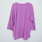 Catherines Womens 3/4 Sleeve Button Up Blouse Size 3X Purple Office Professional Photo 6