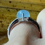 Genuine Aquamarine Sterling Silver Heart Ring Size 6 Photo 1
