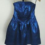 Romeo + Juliet Couture Metallic Blue Dress Photo 0