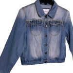 The Style Between Us Denim Fringe Rhinestone Fringe Jean Jacket Size Medium Photo 1