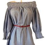 Active USA (boutique brand) Off the shoulder Tunic, size small, Blue and White Photo 0