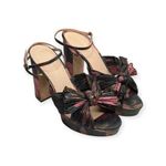 Loeffler Randall  ✿ Natalia Pleated Knot Platform Heel Sandal ✿ Metal Floral ✿ 9M Photo 9