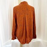 BeachLunchLounge blouse women's Large button up shirt top spotted orange spots Photo 2