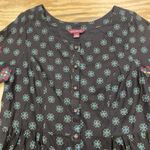 April Cornell Floral Midi Dress Womens Medium Cottagecore Prairie Peasant Black Photo 10