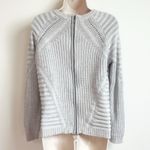 The Limited  Soft Gray Long Sleeve Crew Neck Cable Knit Sweater Zipper Back S Photo 1