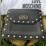 Love moschino Black Studded Crossbody Bag- Elegant Eco-Leather With Gold Detail Photo 7