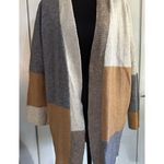 BKE  Open Cardigan Sweater Colorblock Fall Gray Brown Tan Neutral Costal Sz XS Photo 1
