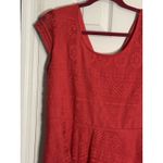 Xhiliration Coral Print Short Sleeve Lace Print Dress, Poly/Span, Back Open, XL Pink Photo 1