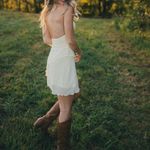 Yellow Mesh Halter Dress Size XS Photo 3