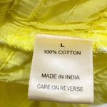 100% Cotton Embroidered Yellow Puff Sleeve Square Neck Crop Blouse Summer Top L Size L Photo 8