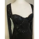 Windsor  Formal Cocktail Mini Dress Womens L Black Sequin Fur Hem NWT RP $60 Photo 2