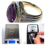 Alwand Vahan 14KT GENUINE 4 CARAT & DIAMOND RING DESIGNER -7.17 GRAMS!! Photo 8