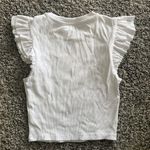 ZARA White Shirt Ruffled Sleeve Top Photo 1