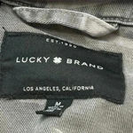 Lucky Brand  Blue Grey Printed Camo Cropped Trench Coat Jacket Size Medium M Photo 8