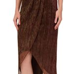 Adrianna Papell  Metallic Knit Wrap Midi Skirt - Copper Photo 1