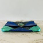 2009 MATTHEW WILLIAMSON for H&M Blue Green Patch Soft Leather Crossbody Bag Photo 3