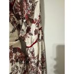 GREAT JONES Boho Floral Print Tiered Mini Dress Tassels Velvet Trim SIZE L Red Size L Photo 7