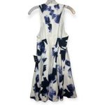 Lulus NWT  White Blue Floral Print Deep V-Neck Sleeveless A-Line Dress Size Small Photo 6