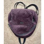 Vera Bradley  Purple Quilted Velvet Mini Backpack Floral Lining Pockets EUC!! Photo 0