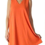 Alice + Olivia  V Neck Tent Dress Orange Sleeveless Size 4 Swing Colorful Basic Photo 0
