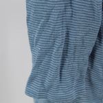 Loft  Striped Tie Front Button Up Top Blue White Long Sleeve Cotton Blend Large Photo 2