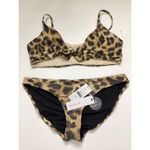 PilyQ New. /PQ Jungle reversible tie front bikini. M-Top/L-bottom. Retails$169 Photo 11