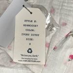 Hippie Rose  Junior’s Tie-Front Gauze Camp Shirt Floral White Button-Up Top Small Photo 8