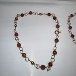 Set of Three Dainty Gold Tone and Gem Bead and Bead Bracelets Gold Photo 1