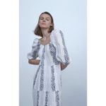 ZARA ✨ Bloggers Favorite Printed & Embroidered blue white maxi Sz Medium dress✨ Photo 2