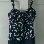Ann Taylor NWOT  navy and blue, wide strap tank with front ruching; size 14 Photo 0