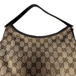 Gucci 169947 Monogram Hobo Dark Brown Canvas Shoulder Bag READ DESCRIPTION Photo 1