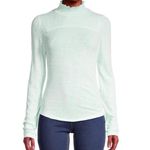 Free People NWT  Caroline Aqua Smocked Turtleneck Lightweight Jersey Top Small Photo 1