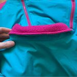 Woolrich Vintage 80s ‎ Down Puffer Vest “The Woman” Fleece Lined Teal Pink Size M Photo 8