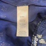 Max Studio Blue Floral Ruffled Trim Cinched Bottom Sleeveless Crop Top Sz L Photo 8