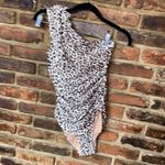 J.Crew New Leopard Print One Shoulder Ruched One-Piece Swim Bathing Suit Size 2 Photo 1