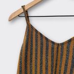 Good Luck Gem Stripe Midi Slip Dress Spaghetti Straps Shift Metallic Sparkle Photo 2