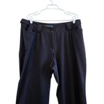 Lane Bryant  Flat Fronts Dress Pants Slash Pocket Navy Blue Size 3 Petite Photo 2