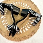 Rag & Co Black Silver Leather Suede Velcro Ankle Sandal Heels Size US 9 Photo 5