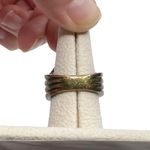 Faux Turquoise Oval Cabochon Antique Gold Tone Ring Size 6 Photo 2