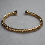 Source Unknown Renaissance Norse Viking Sprial Gold Tone Black Crystal Cuff Like New Bracelet Photo 0