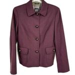 Cinzia Rocca‎ Blazer Size 8 Leather Buttons Purple Photo 0